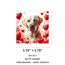 Labrador Retriever ceramic coasters set of 4, size 3.75 inches