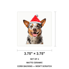 Australian Cattle Dog ceramic coasters set of 4, size 3.75 inches