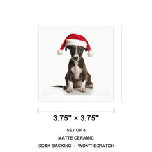 Whippet Puppy ceramic coasters set of 4, size 3.75 inches