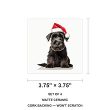 Giant Schnauzer Puppy ceramic coasters set of 4, size 3.75 inches
