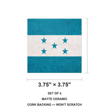 Honduras Flag Pride ceramic coasters set of 4, size 3.75 inches