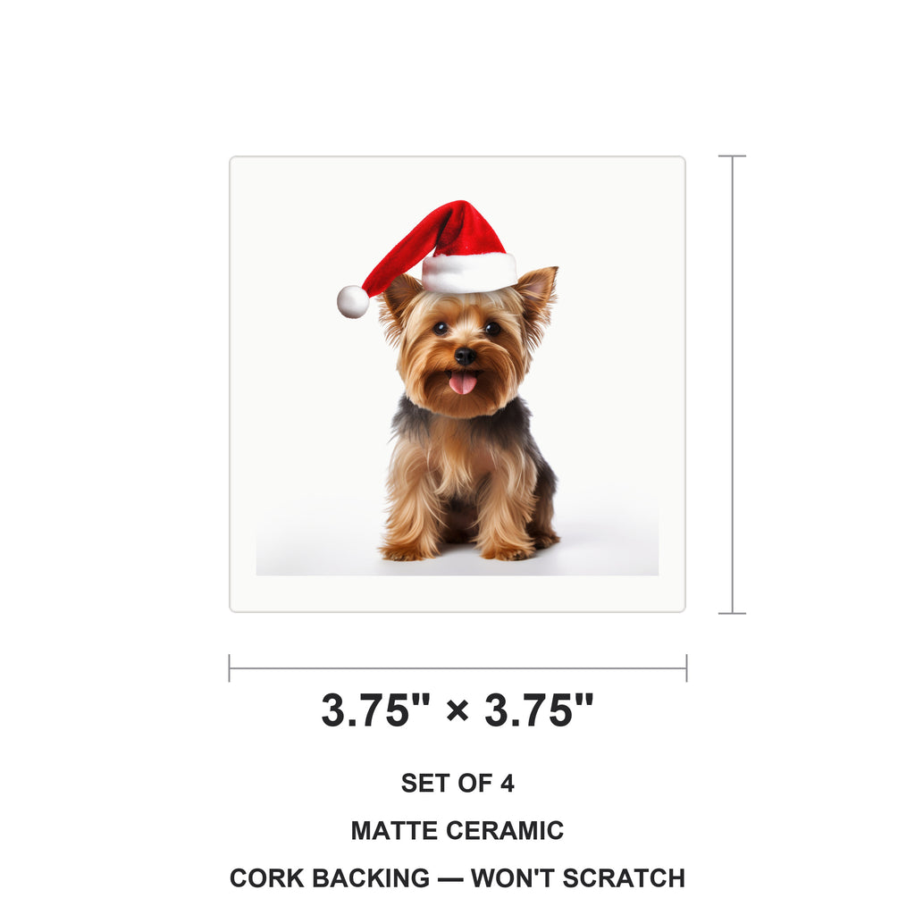 Silky Terrier ceramic coasters set of 4, size 3.75 inches