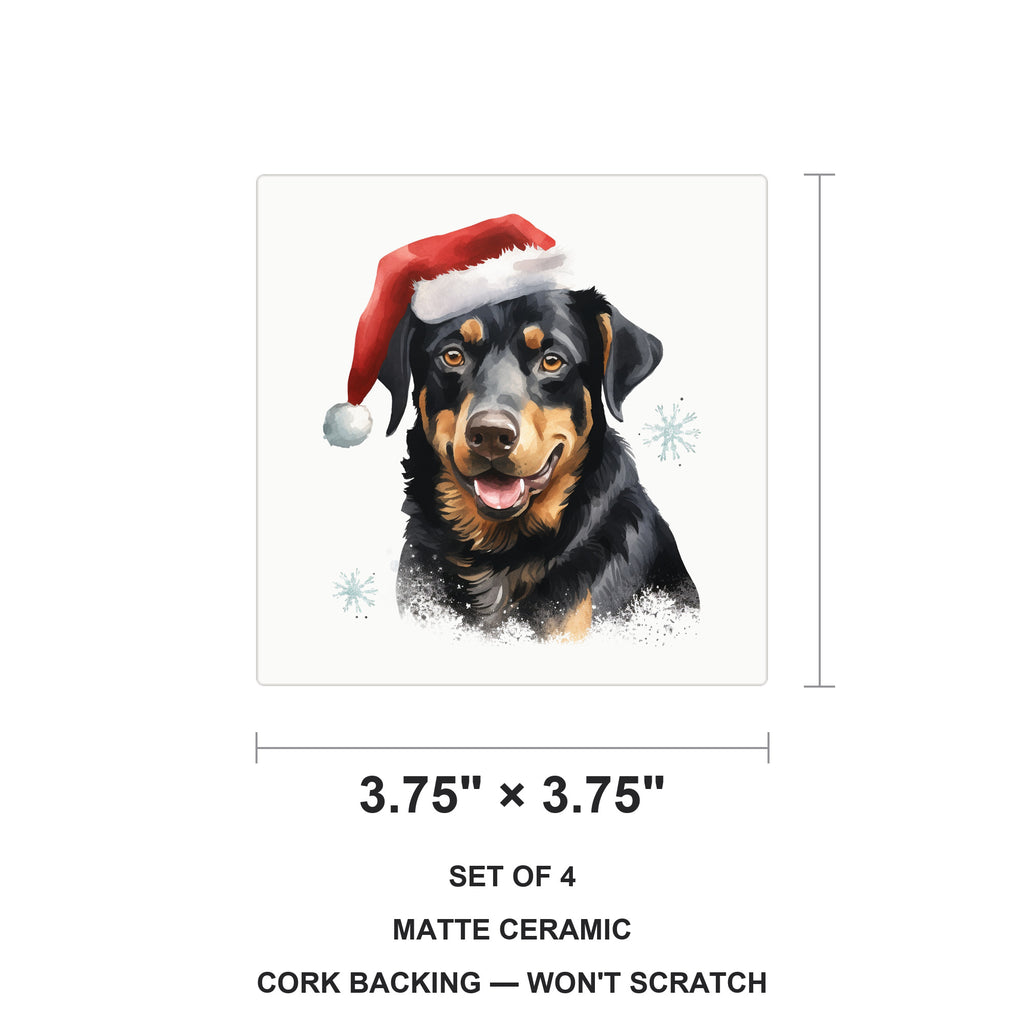 Beauceron ceramic coasters set of 4, size 3.75 inches