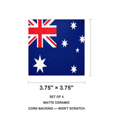 Australia Flag Pride ceramic coasters set of 4, size 3.75 inches