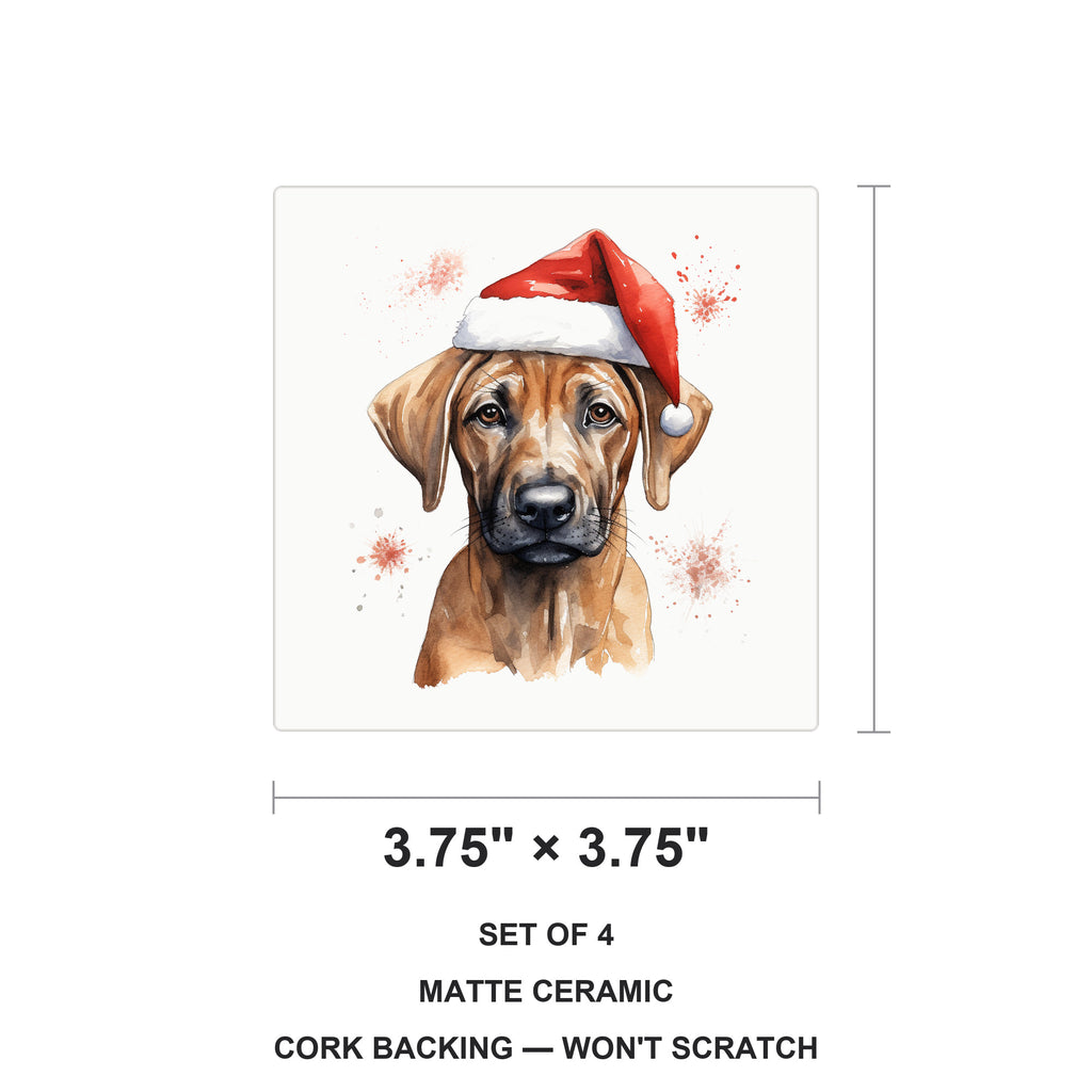 Rhodesian Ridgeback Puppy Drawing ceramic coasters set of 4, size 3.75 inches