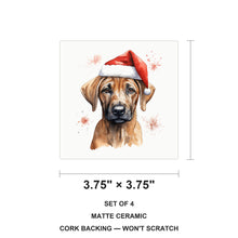 Rhodesian Ridgeback Puppy Drawing ceramic coasters set of 4, size 3.75 inches