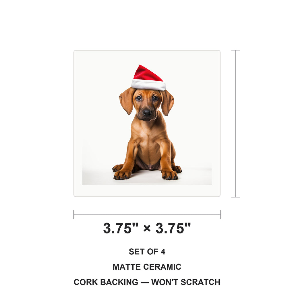 Rhodesian Ridgeback Puppy ceramic coasters set of 4, size 3.75 inches