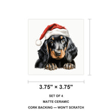 Gordon Setter Puppy Drawing ceramic coasters set of 4, size 3.75 inches
