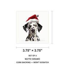 Dalmatian ceramic coasters set of 4, size 3.75 inches