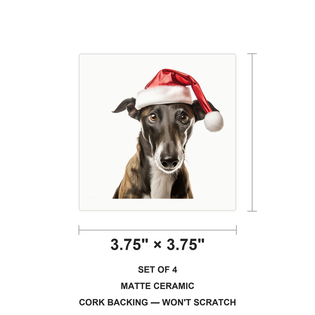 Greyhound ceramic coasters set of 4, size 3.75 inches
