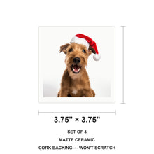 Irish Terrier ceramic coasters set of 4, size 3.75 inches