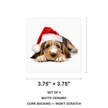 Grand Basset Griffon Vendéen Puppy ceramic coasters set of 4, size 3.75 inches
