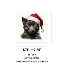 Belgian Sheepdog Puppy Drawing ceramic coasters set of 4, size 3.75 inches