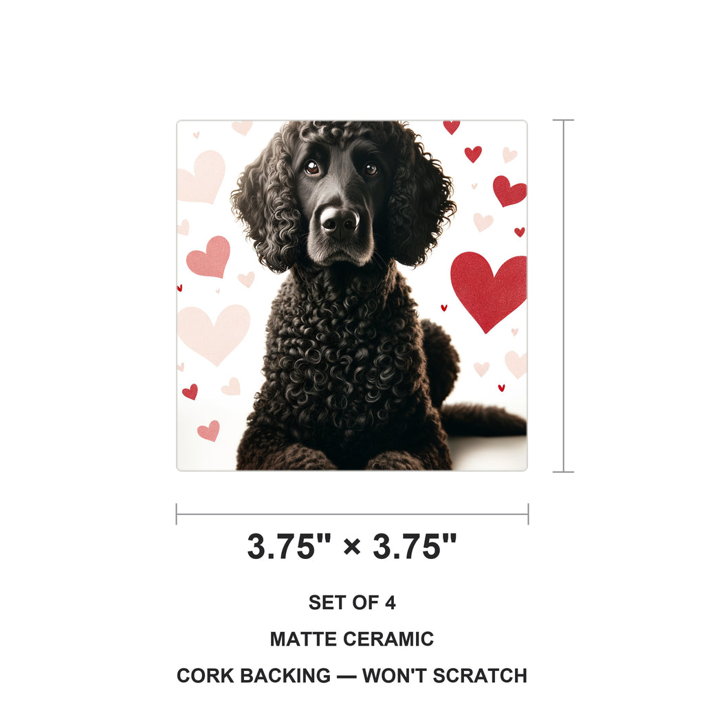 Standard Poodle ceramic coasters set of 4, size 3.75 inches
