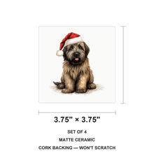 Briard Puppy Drawing ceramic coasters set of 4, size 3.75 inches