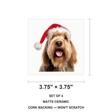 Otterhound ceramic coasters set of 4, size 3.75 inches