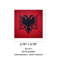 Albania Flag Pride ceramic coasters set of 4, size 3.75 inches