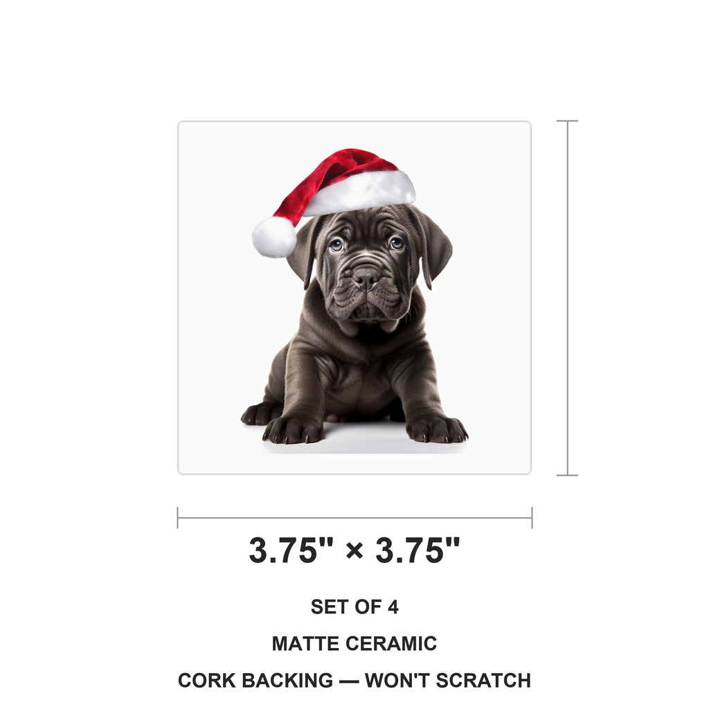 Cane Corso Puppy ceramic coasters set of 4, size 3.75 inches