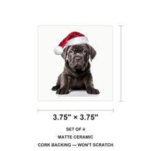 Cane Corso Puppy ceramic coasters set of 4, size 3.75 inches