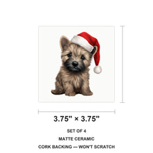 Cairn Terrier Puppy Drawing ceramic coasters set of 4, size 3.75 inches