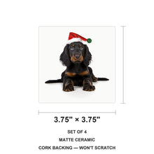 Gordon Setter Puppy ceramic coasters set of 4, size 3.75 inches
