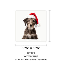 Scottish Deerhound Puppy ceramic coasters set of 4, size 3.75 inches