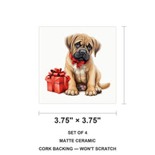 Boerboel Puppy Drawing ceramic coasters set of 4, size 3.75 inches
