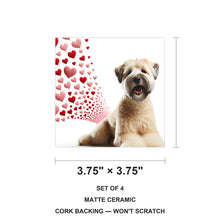 Soft Coated Wheaten Terrier ceramic coasters set of 4, size 3.75 inches