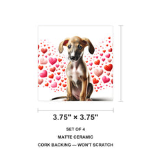 Italian Greyhound ceramic coasters set of 4, size 3.75 inches