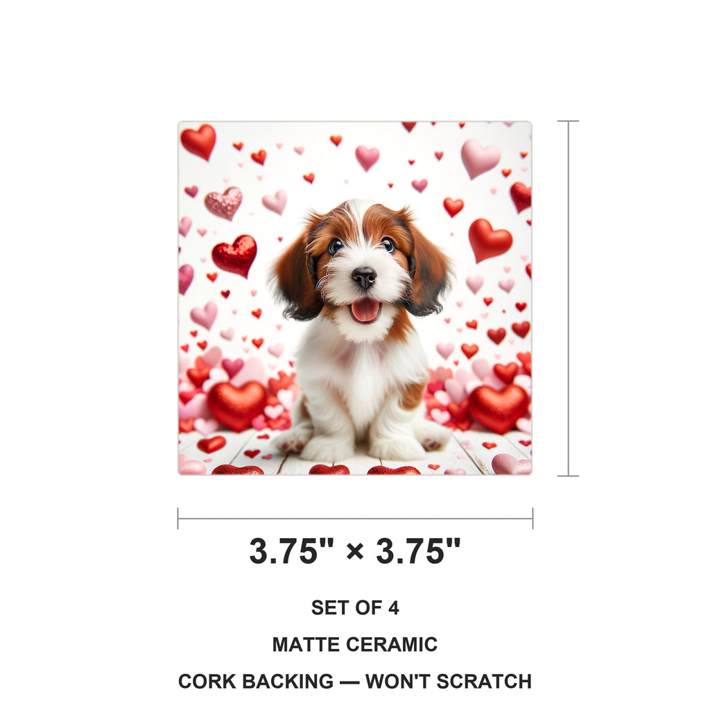 Havanese ceramic coasters set of 4, size 3.75 inches