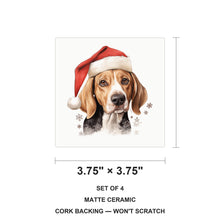 American Foxhound ceramic coasters set of 4, size 3.75 inches