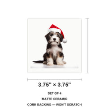 Tibetan Terrier Puppy ceramic coasters set of 4, size 3.75 inches