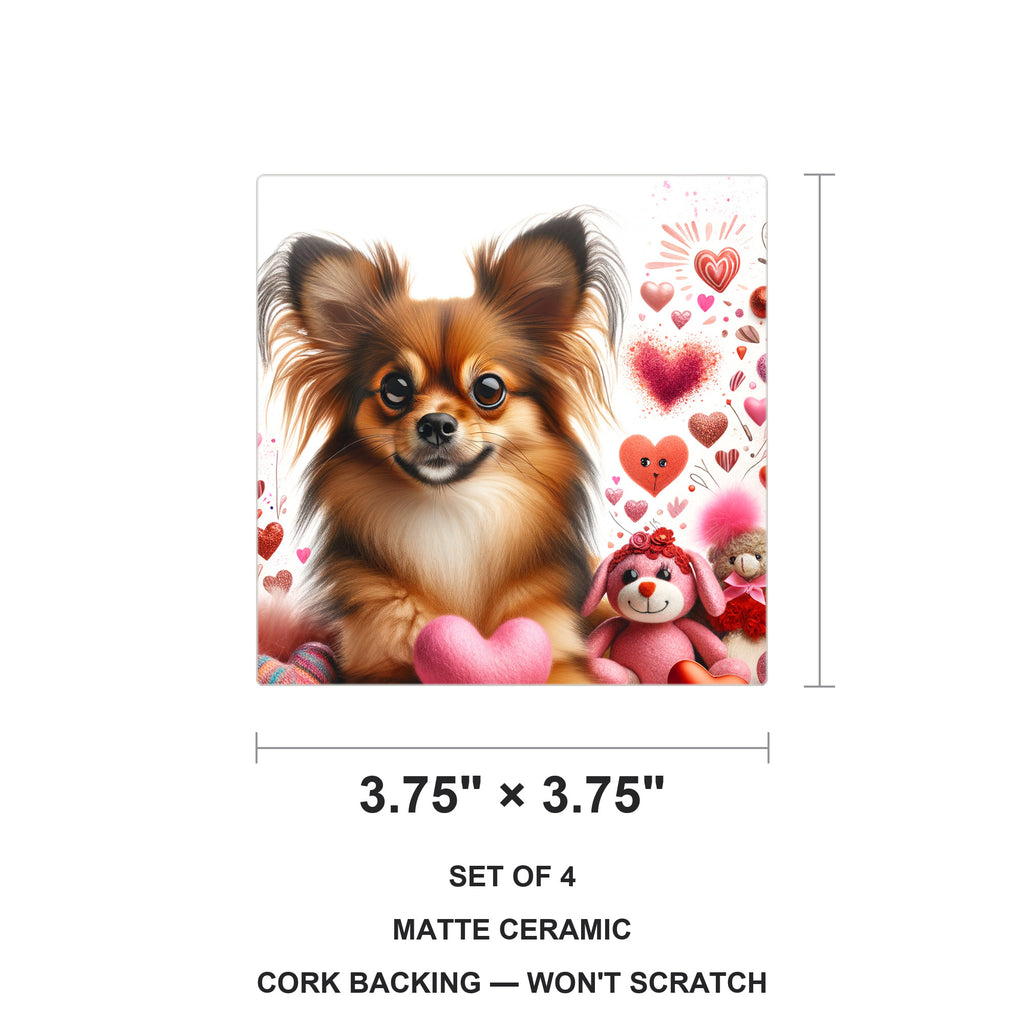 Chihuahua ceramic coasters set of 4, size 3.75 inches