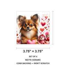 Chihuahua ceramic coasters set of 4, size 3.75 inches