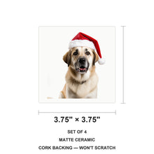 Anatolian Shepherd Dog ceramic coasters set of 4, size 3.75 inches