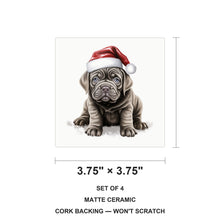 Neapolitan Mastiff Puppy Drawing ceramic coasters set of 4, size 3.75 inches