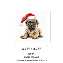 Bullmastiff Puppy Drawing ceramic coasters set of 4, size 3.75 inches