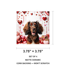 Dachshund ceramic coasters set of 4, size 3.75 inches