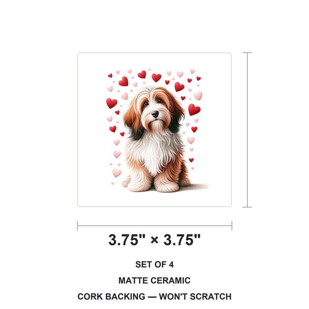 Havanese ceramic coasters set of 4, size 3.75 inches