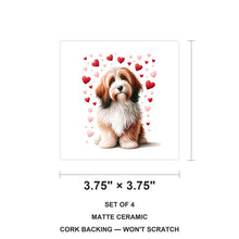 Havanese ceramic coasters set of 4, size 3.75 inches