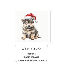 Swedish Vallhund Puppy Drawing ceramic coasters set of 4, size 3.75 inches