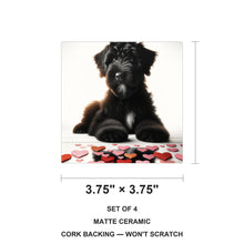 Giant Schnauzer ceramic coasters set of 4, size 3.75 inches