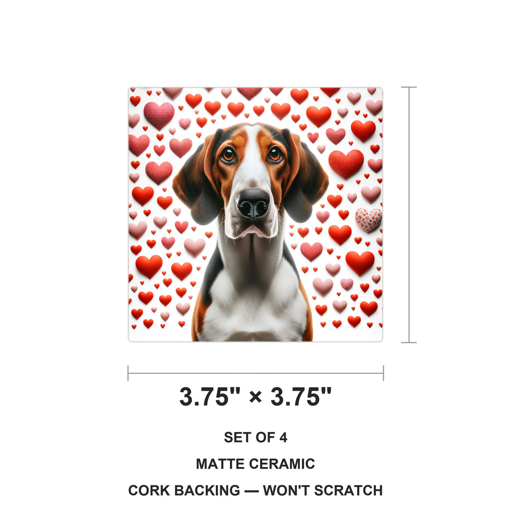 Beagle ceramic coasters set of 4, size 3.75 inches