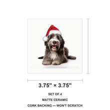 Bergamasco Sheepdog Puppy ceramic coasters set of 4, size 3.75 inches