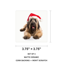 Briard ceramic coasters set of 4, size 3.75 inches