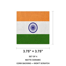 India Flag Pride ceramic coasters set of 4, size 3.75 inches