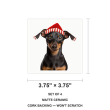 Manchester Terrier ceramic coasters set of 4, size 3.75 inches
