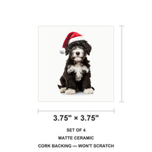 Portuguese Water Dog Puppy ceramic coasters set of 4, size 3.75 inches