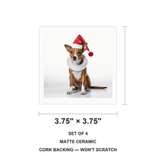Basenji ceramic coasters set of 4, size 3.75 inches