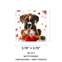 Boxer ceramic coasters set of 4, size 3.75 inches